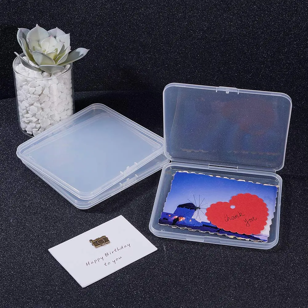 BENECREAT Clear Plastic Bead Storage Containers 6 Pack 12.5cm x 11.2cm x 1.1cm | Organizes Craft Supplies for India - view 6