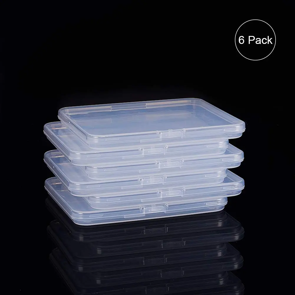 BENECREAT Clear Plastic Bead Storage Containers 6 Pack 12.5cm x 11.2cm x 1.1cm | Organizes Craft Supplies for India - view 3