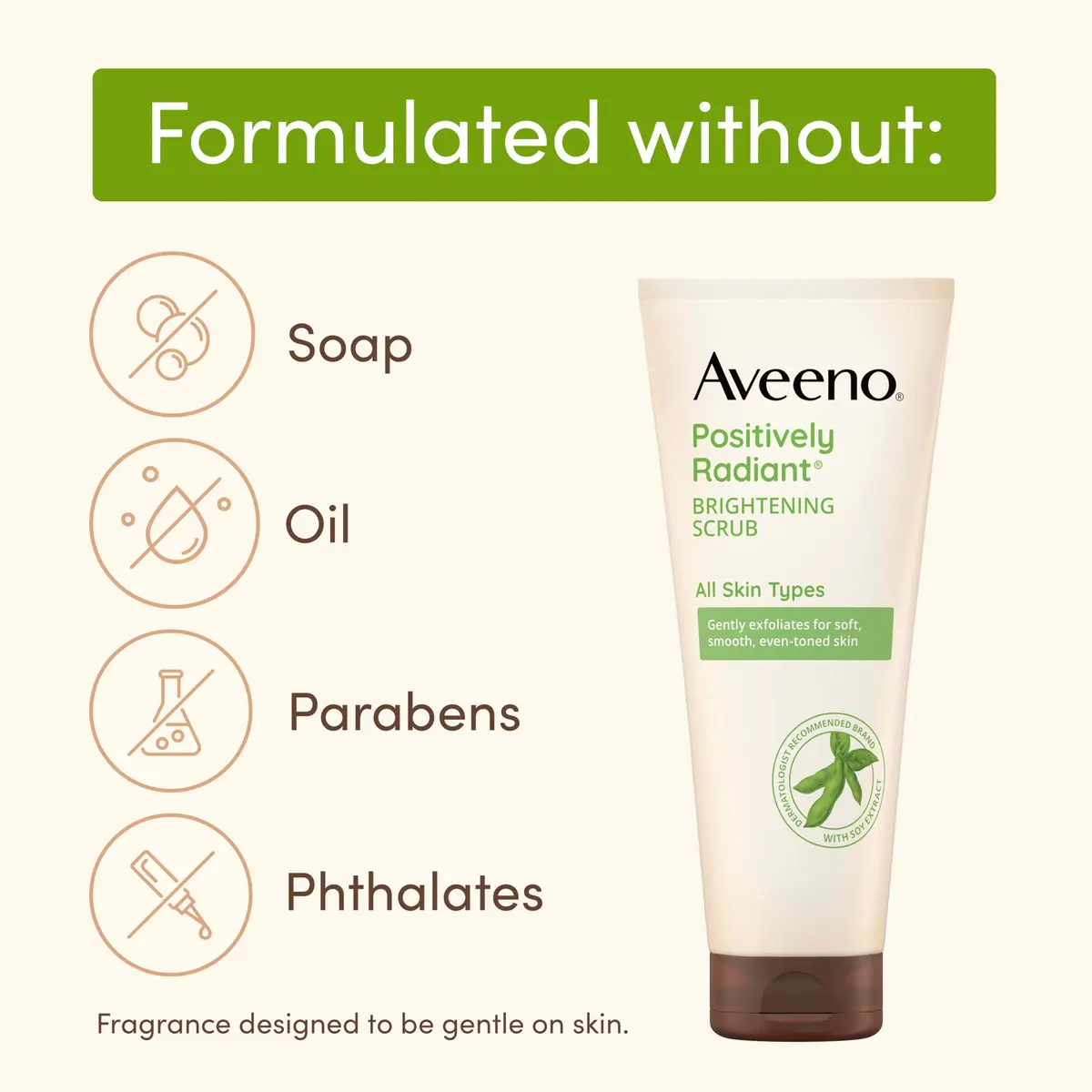 Aveeno Positively Radiant Exfoliating Daily Facial Scrub, 2 oz | Brightening & Gentle for Sensitive Skin - view 4