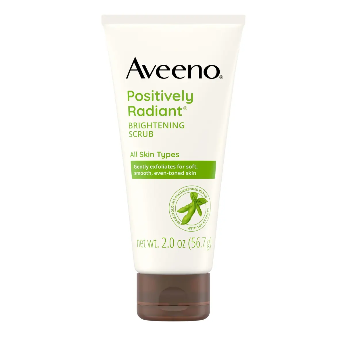 Aveeno Positively Radiant Exfoliating Daily Facial Scrub, 2 oz | Brightening & Gentle for Sensitive Skin - main product image