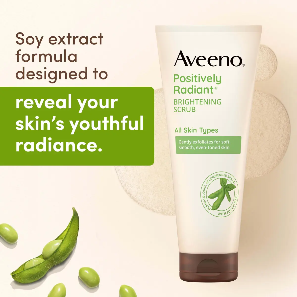 Aveeno Positively Radiant Exfoliating Daily Facial Scrub, 2 oz | Brightening & Gentle for Sensitive Skin - view 3