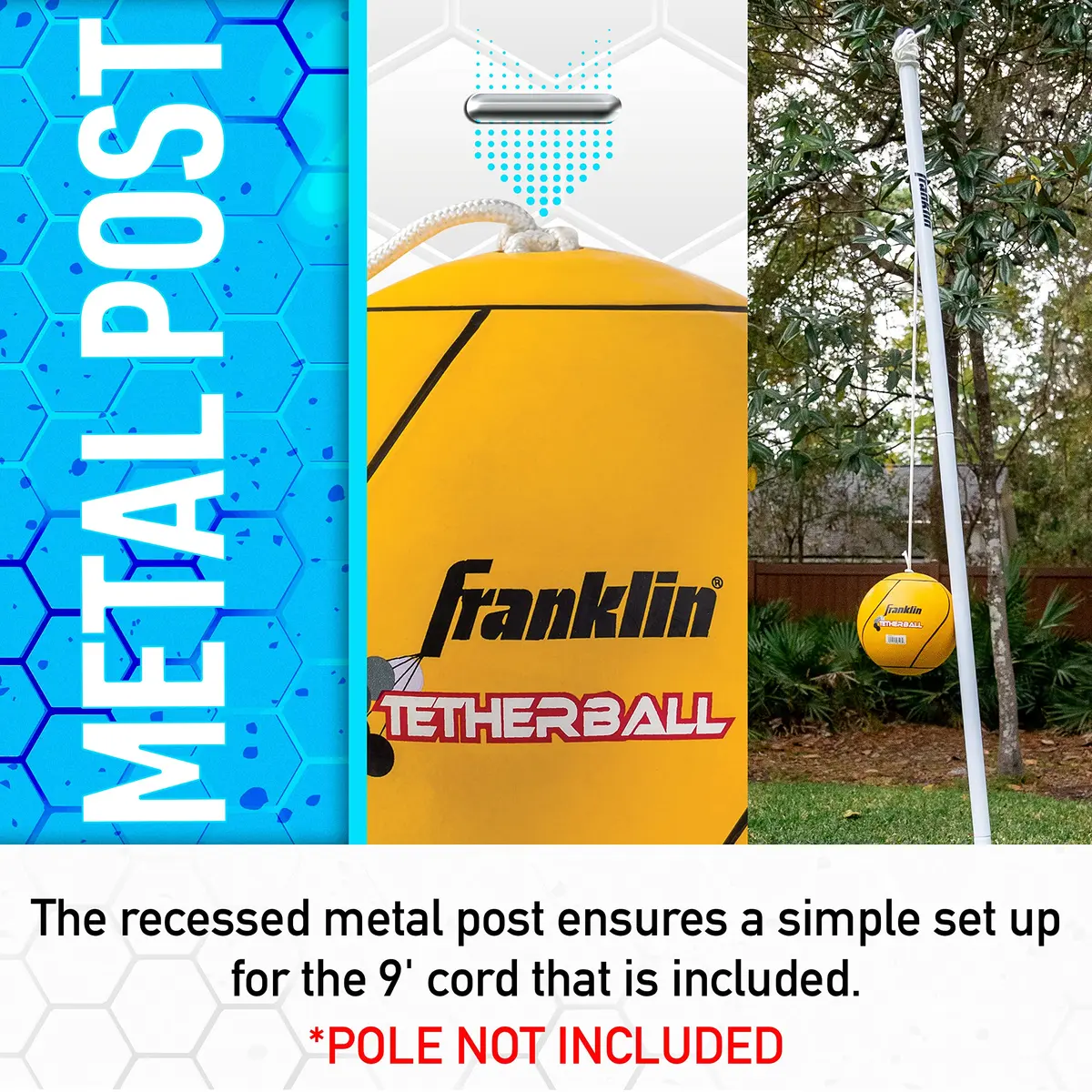 Franklin Sports 8.5" Rubber Tetherball | Heavy Duty Rubber Construction for Outdoor Play - view 3