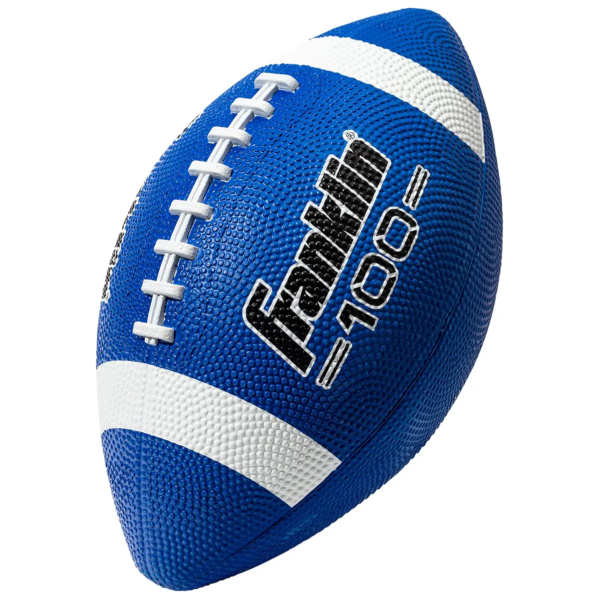 Franklin Sports Grip-Rite 100 Junior Football - Blue | Official Junior Size 10" x 6" Rubber Ball - main product image