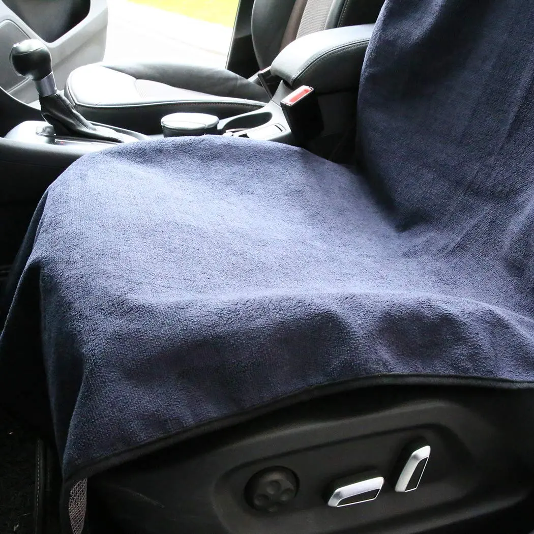 Shakar Sweat Towel Car Seat Cover Dark Blue Universal Fit | Protects Seats from Sweat & Moisture - view 2