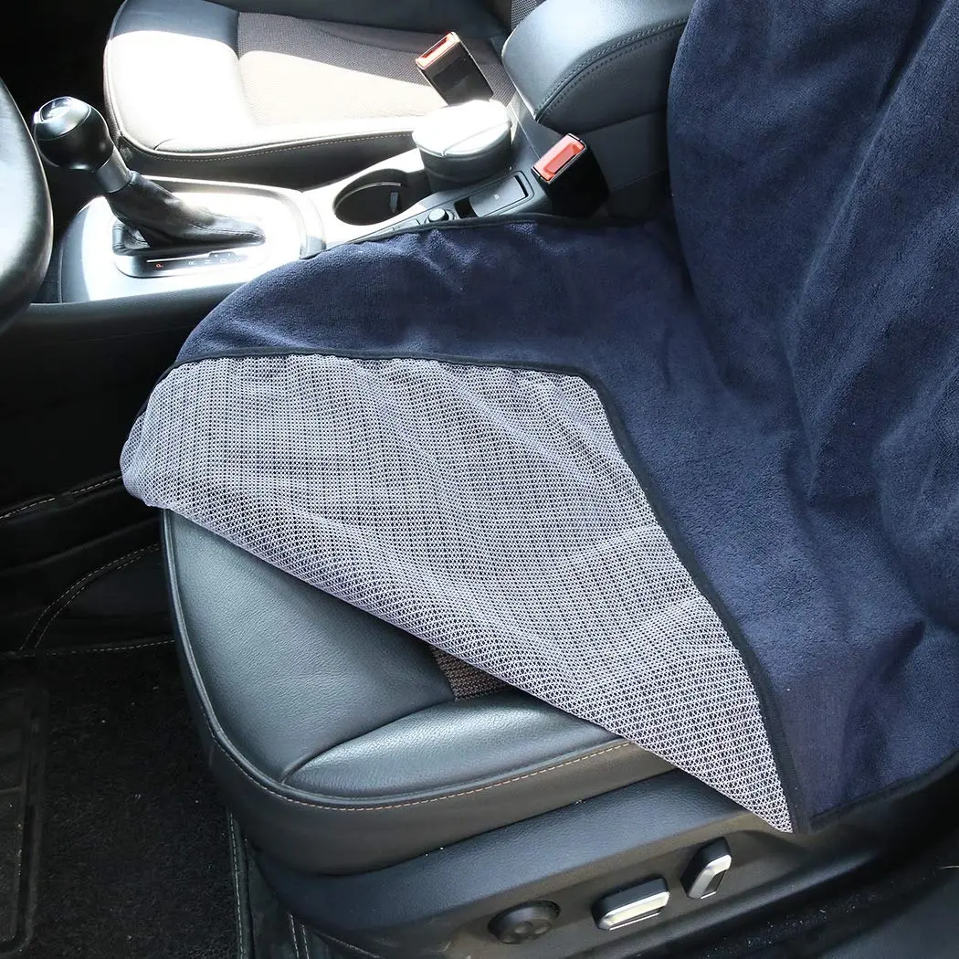 Shakar Sweat Towel Car Seat Cover Dark Blue Universal Fit | Protects Seats from Sweat & Moisture - view 3