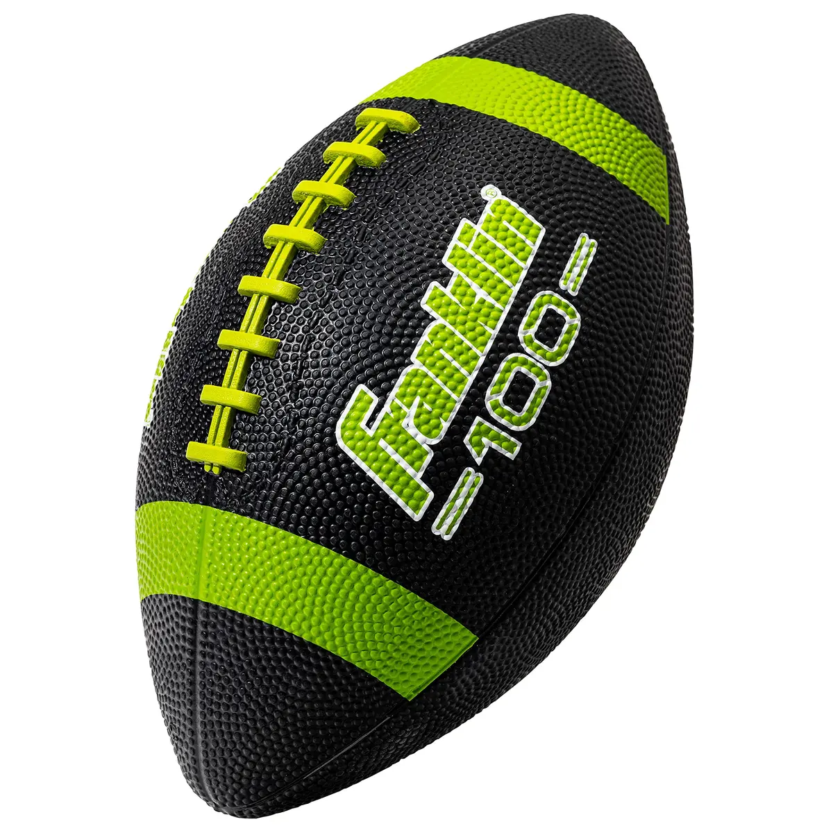 Franklin Sports Grip-Rite 100 Junior Football - Lime | Official Junior Size 10" x 6" Rubber Ball - main product image