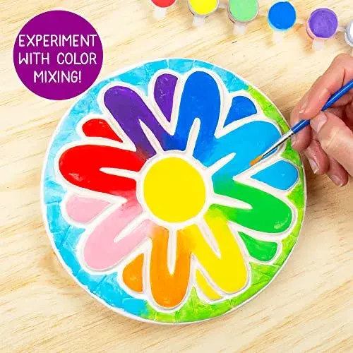 Creative Roots Mosaic Flower Garden Stepping Stone Kit 7-Inch Ceramic Stone | DIY Craft Kit for Kids Ages 6+ - view 4