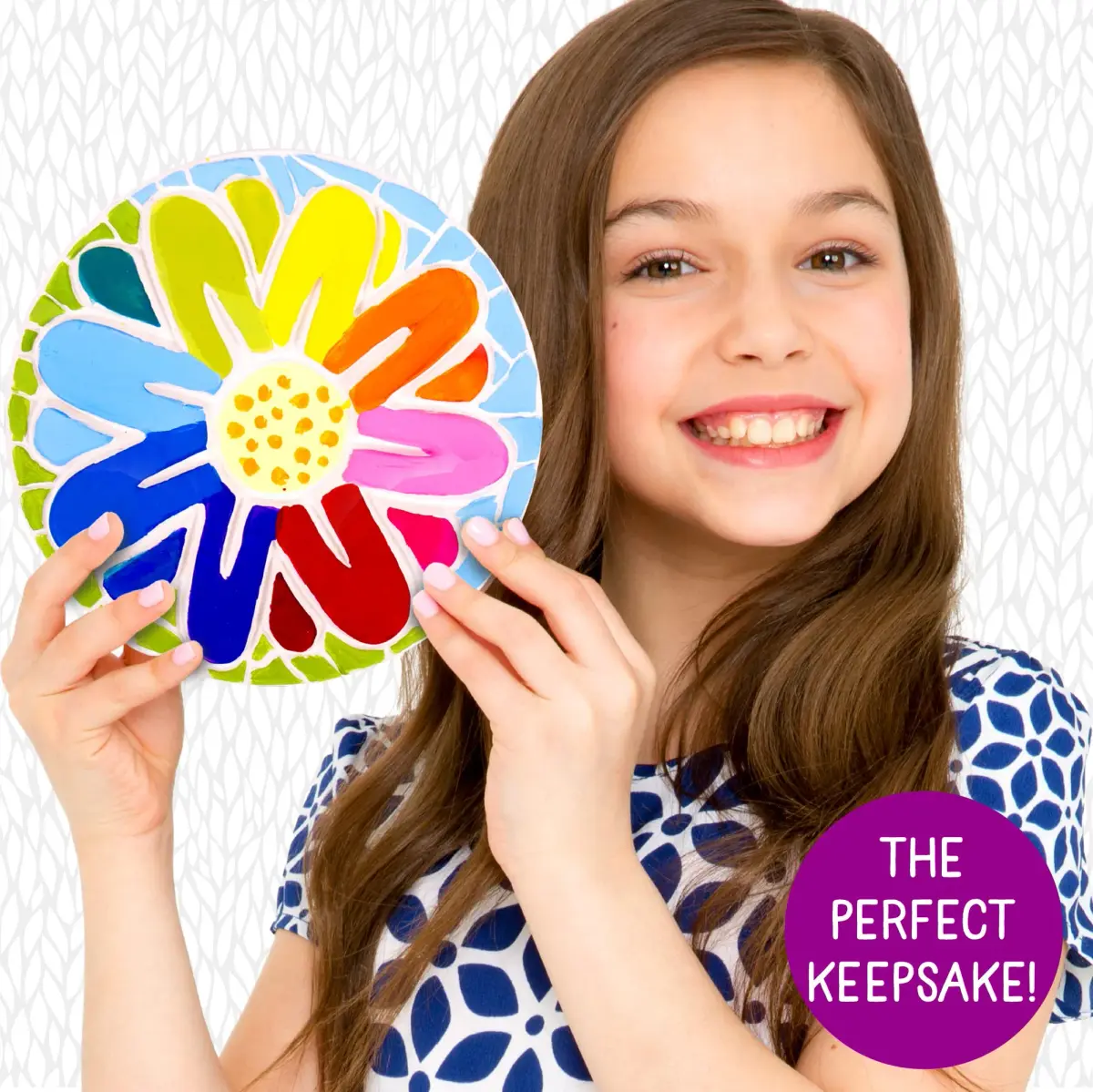 Creative Roots Mosaic Flower Garden Stepping Stone Kit 7-Inch Ceramic Stone | DIY Craft Kit for Kids Ages 6+ - view 5