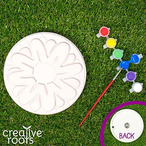 Creative Roots Mosaic Flower Garden Stepping Stone Kit 7-Inch Ceramic Stone | DIY Craft Kit for Kids Ages 6+ - view 2
