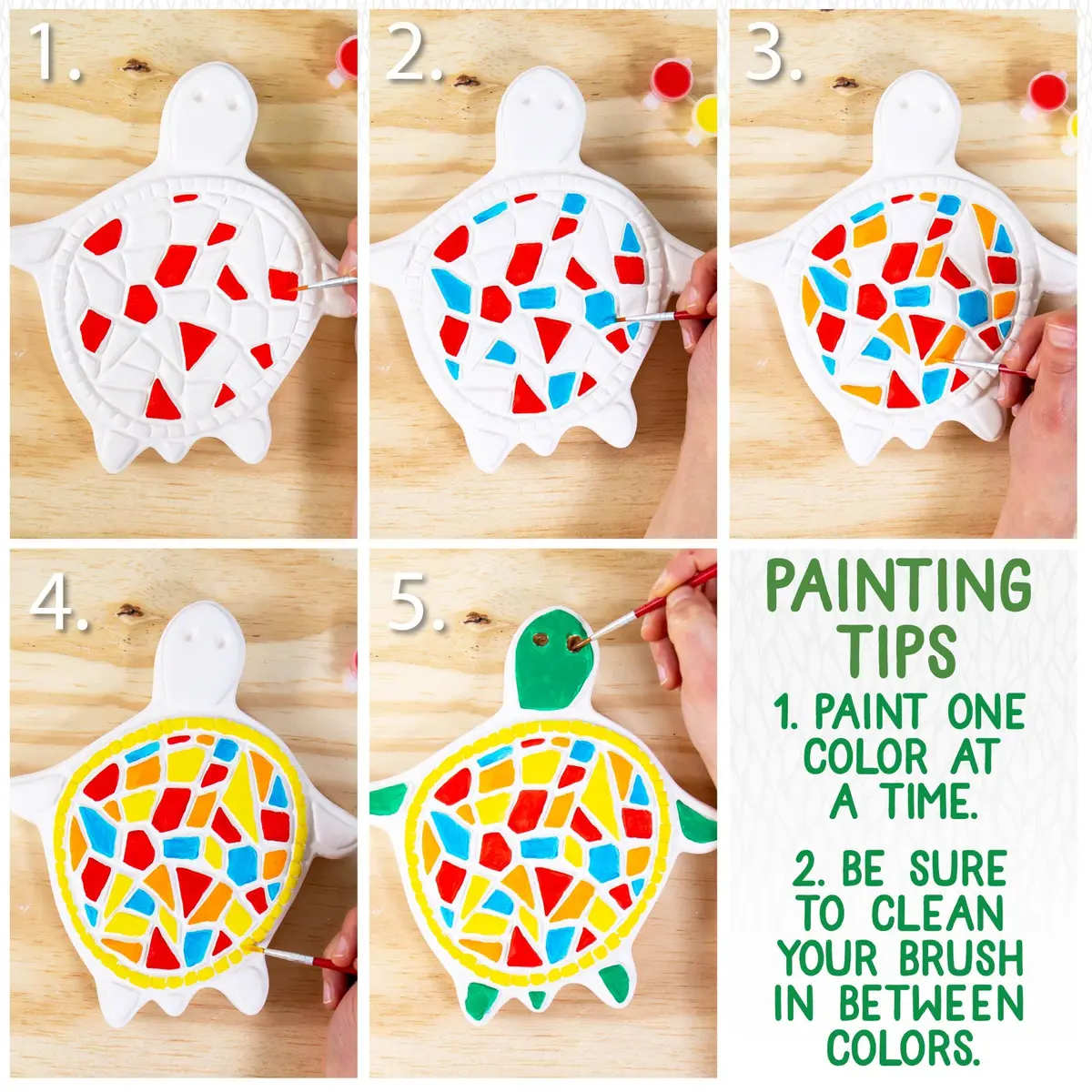 Creative Roots Mosaic Turtle DIY Stepping Stone Kit 20.96 cm (8.25 in) | Fun Art Craft Kit for Kids Ages 8+ - view 5