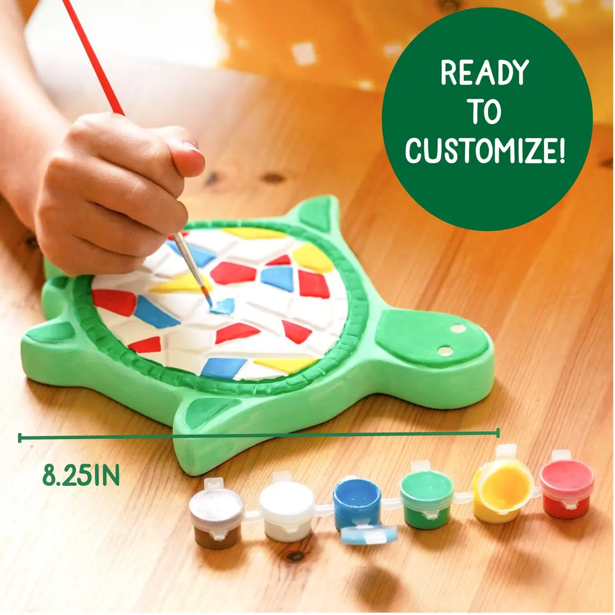 Creative Roots Mosaic Turtle DIY Stepping Stone Kit 20.96 cm (8.25 in) | Fun Art Craft Kit for Kids Ages 8+ - view 4