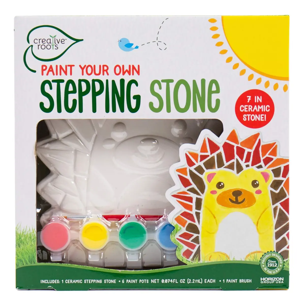 Creative Roots Mosaic Hedgehog Stepping Stone Kit | DIY Garden Art for Kids Ages 6+ - main product image