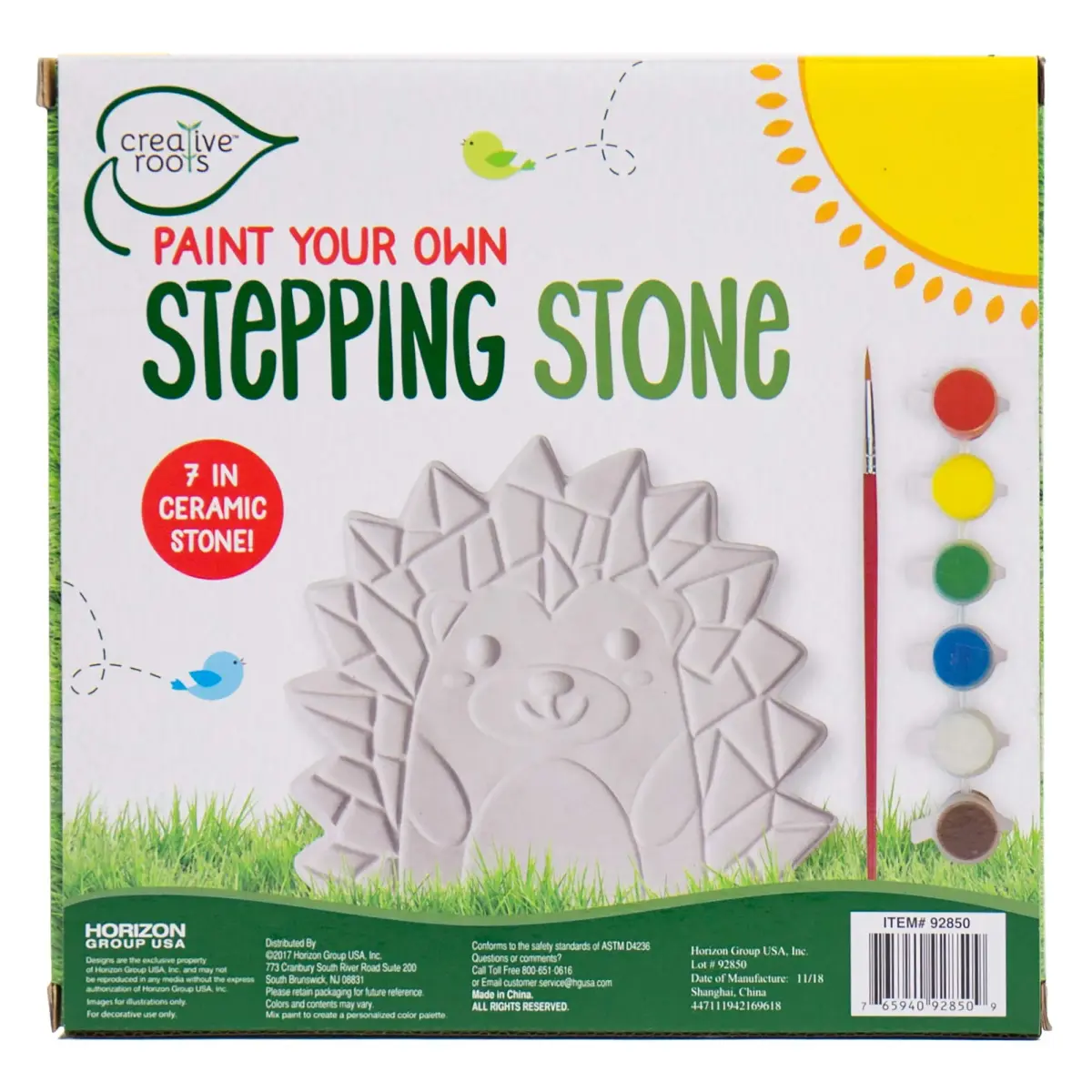 Creative Roots Mosaic Hedgehog Stepping Stone Kit | DIY Garden Art for Kids Ages 6+ - view 5