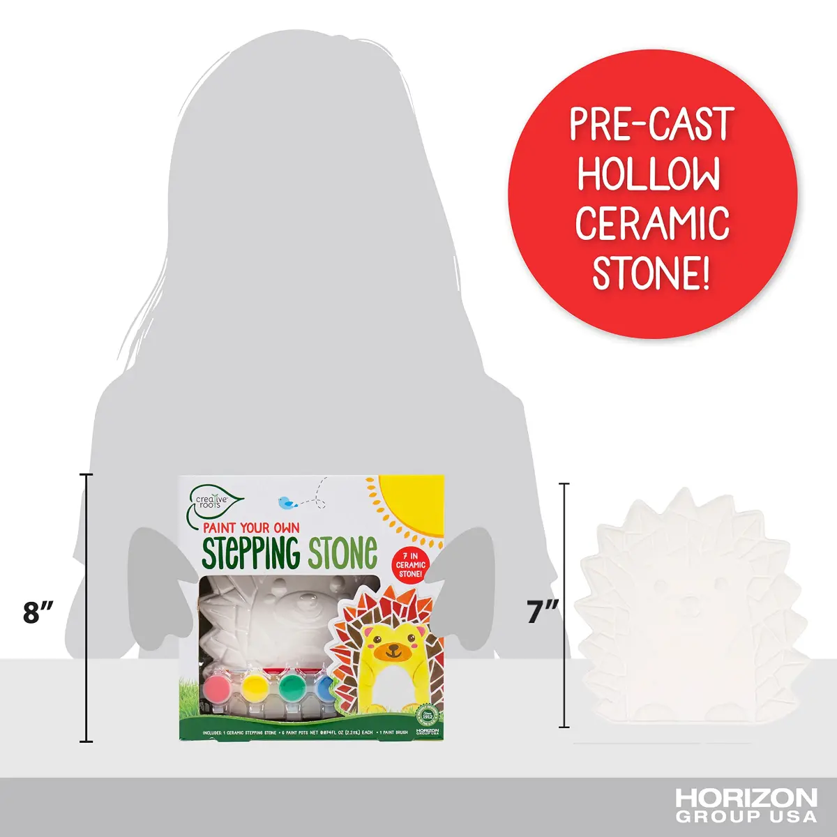 Creative Roots Mosaic Hedgehog Stepping Stone Kit | DIY Garden Art for Kids Ages 6+ - view 4
