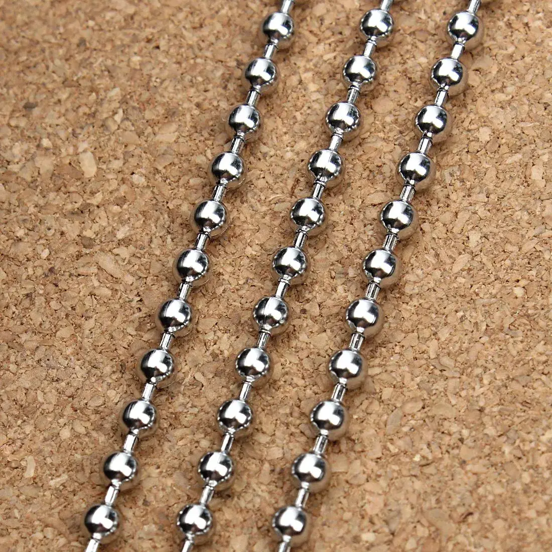 Tiparts Stainless Steel Ball Chains with Connectors, 3mm Width, 30 Feet Roll | Silver Finish - view 4