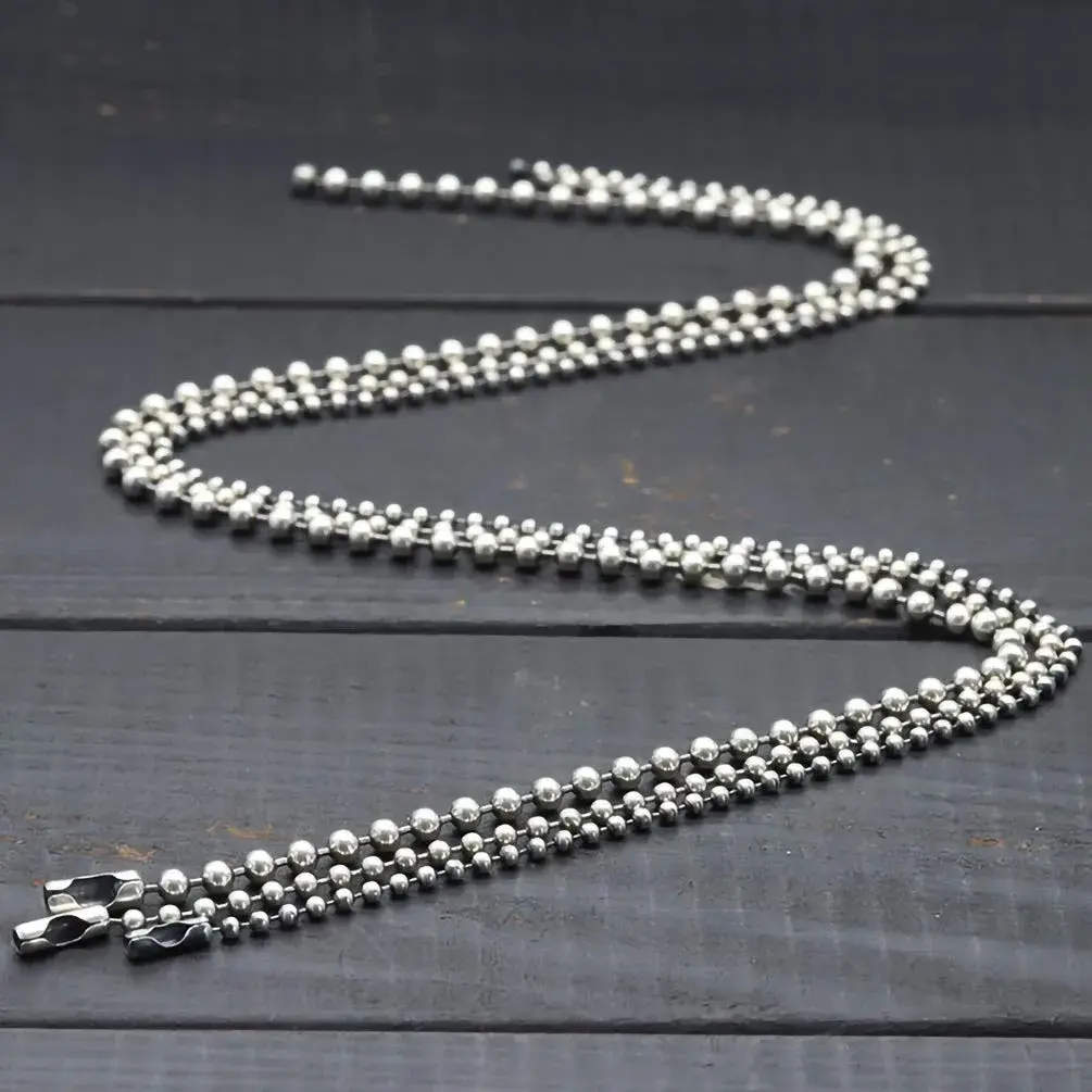 Tiparts Stainless Steel Ball Chains with Connectors, 3mm Width, 30 Feet Roll | Silver Finish - view 5
