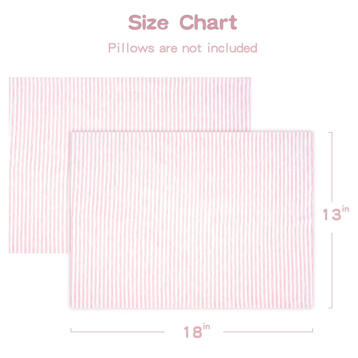 Zenssia Organic Cotton Toddler Pillow Case 33x46 cm (13x18 Inches), 2 Pack Pink Stripe | Soft & Breathable for Baby - view 4