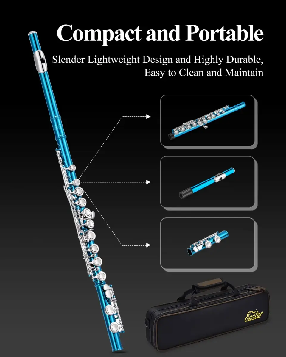 Eastar EFL-1SB 16-Key Closed Hole C Flute Kids Beginner, Sky Blue Full Kit | Easy to Play for Beginners - view 7