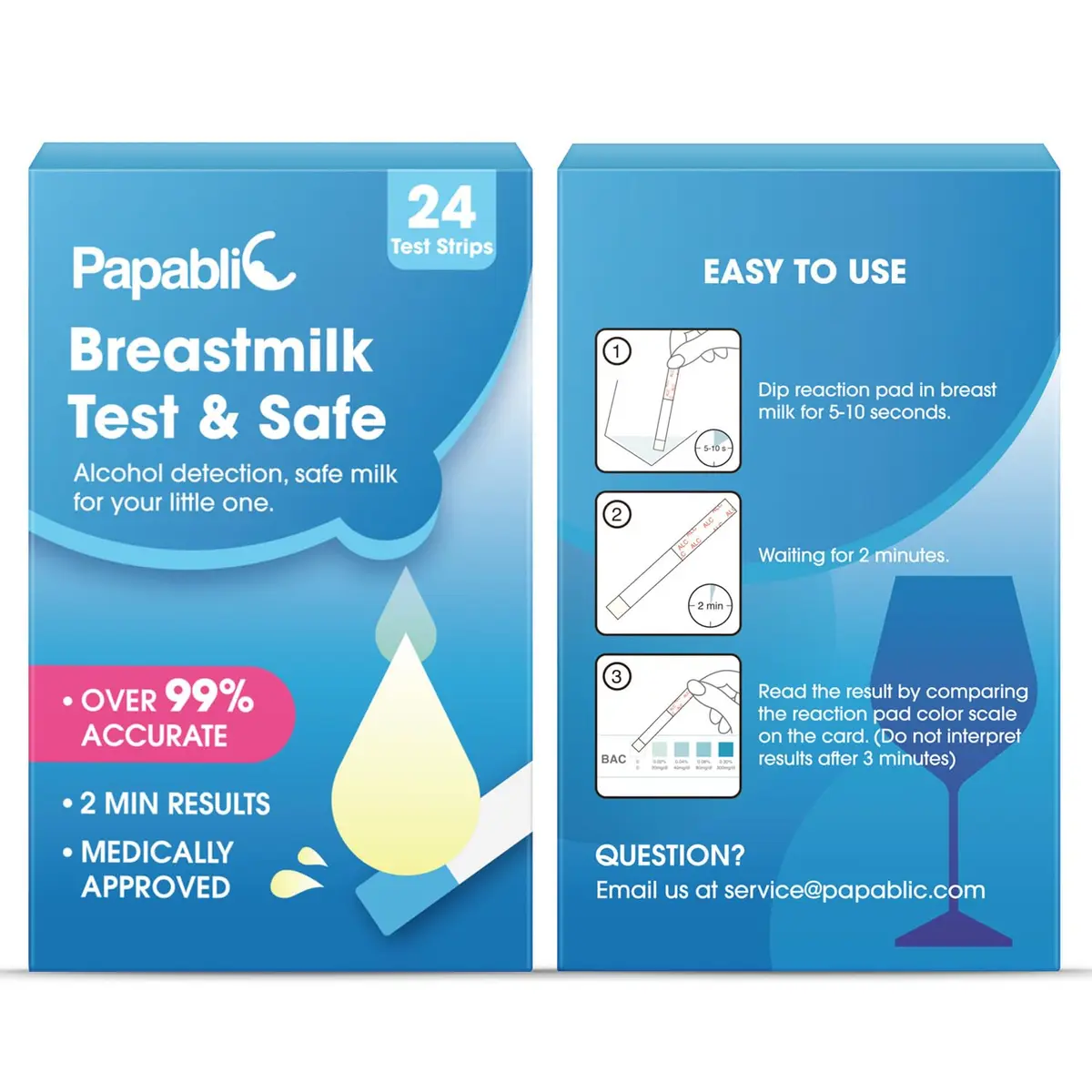 Papablic Breastmilk Alcohol Test Strips 24Pcs | Rapid 2-Min Results for Safe Breastfeeding - view 8