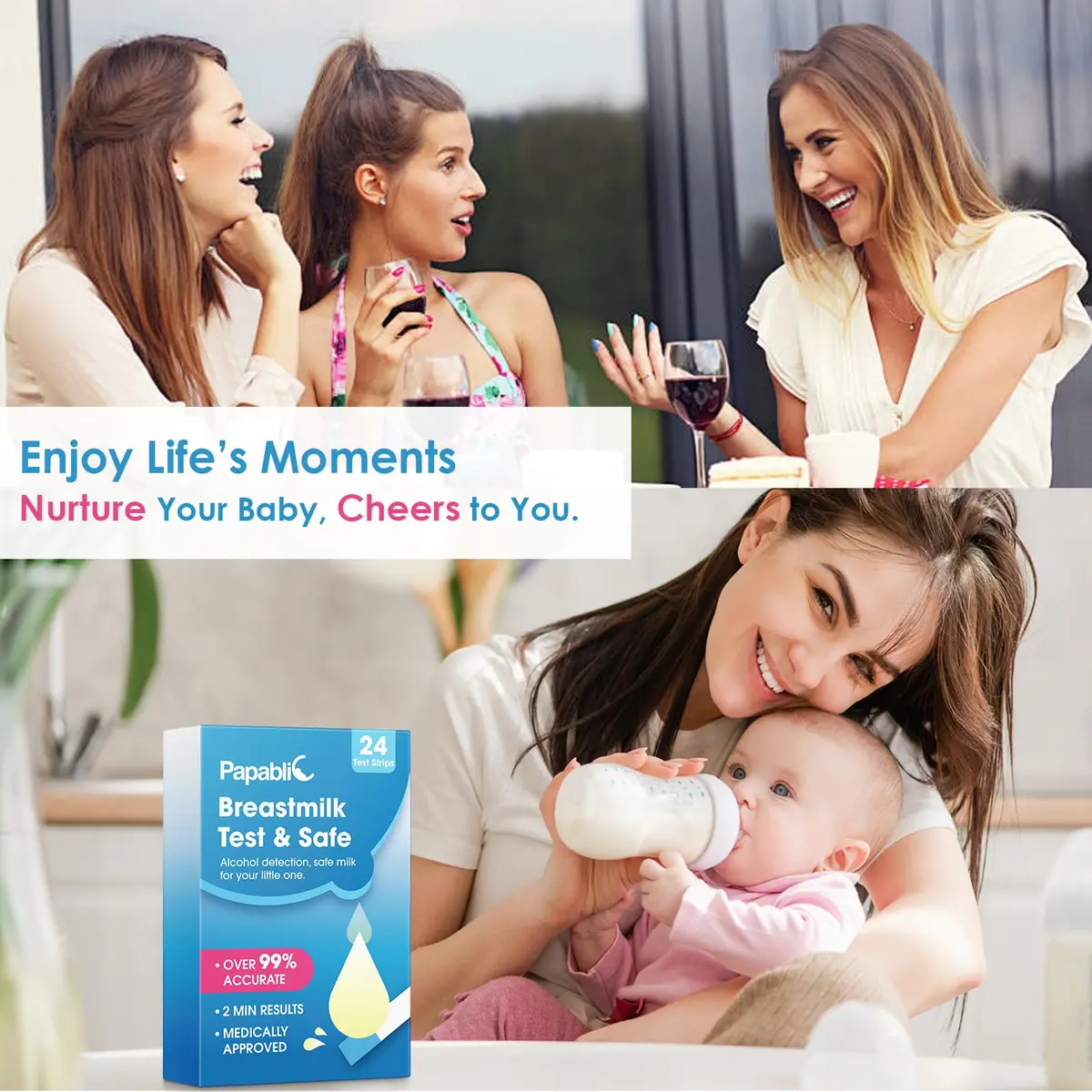 Papablic Breastmilk Alcohol Test Strips 24Pcs | Rapid 2-Min Results for Safe Breastfeeding - view 2
