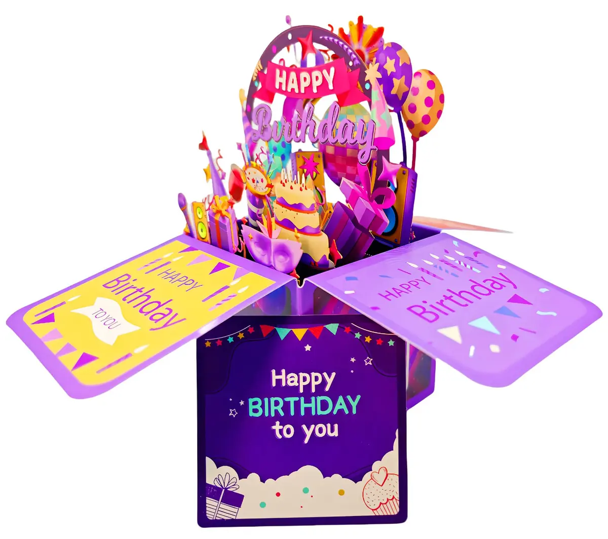 Akeydeco 3D Pop Up Birthday Cards 6.1*5.1 inch | Laser Cut Happy Birthday Greeting Card for Mom, Wife, Sister, Friends - view 5