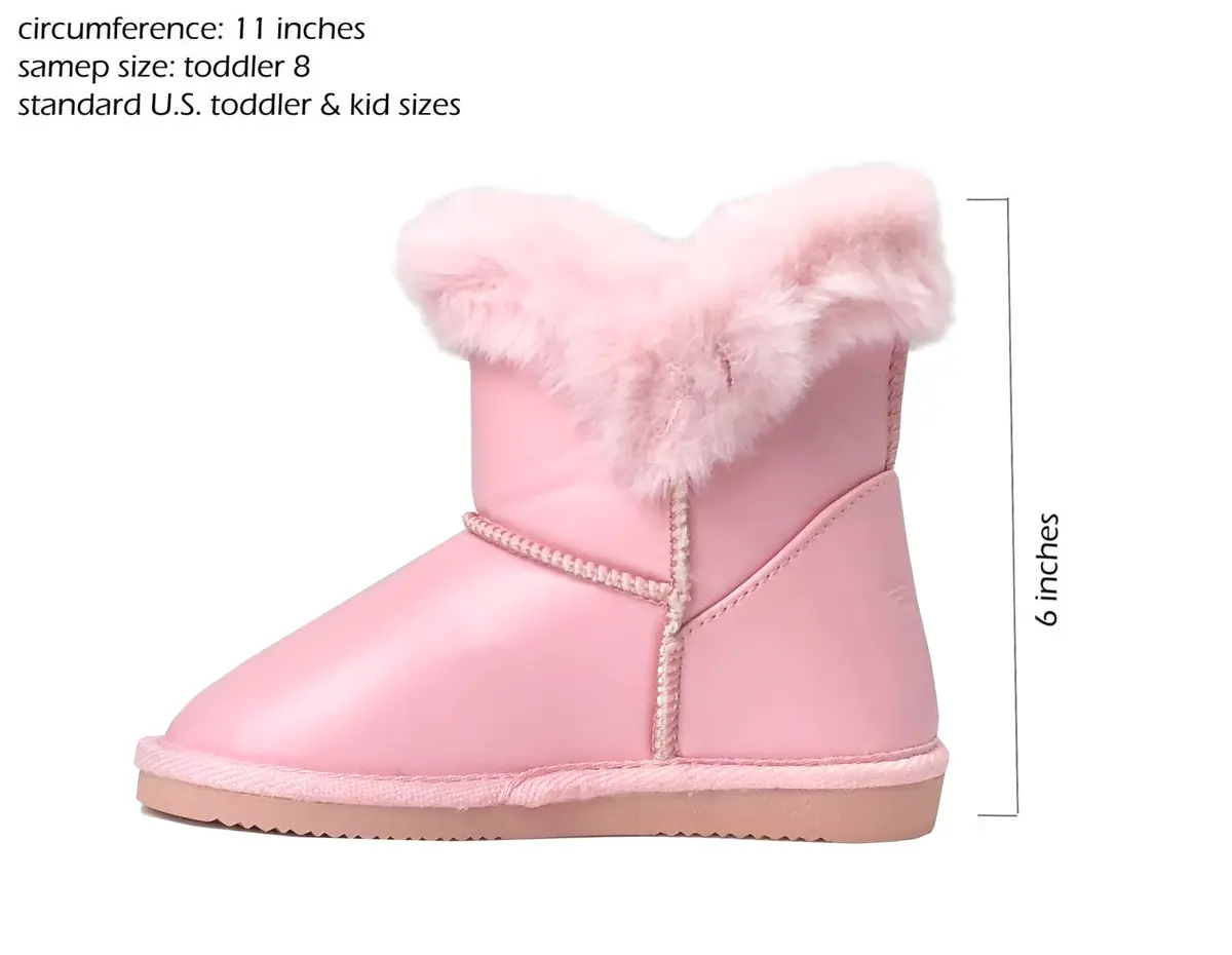 REDVOLUTION Kids Boots Toddler Girls Cute PomPom PU Boot 7 Toddler | Warm, Durable & Flexible Winter Footwear - view 5