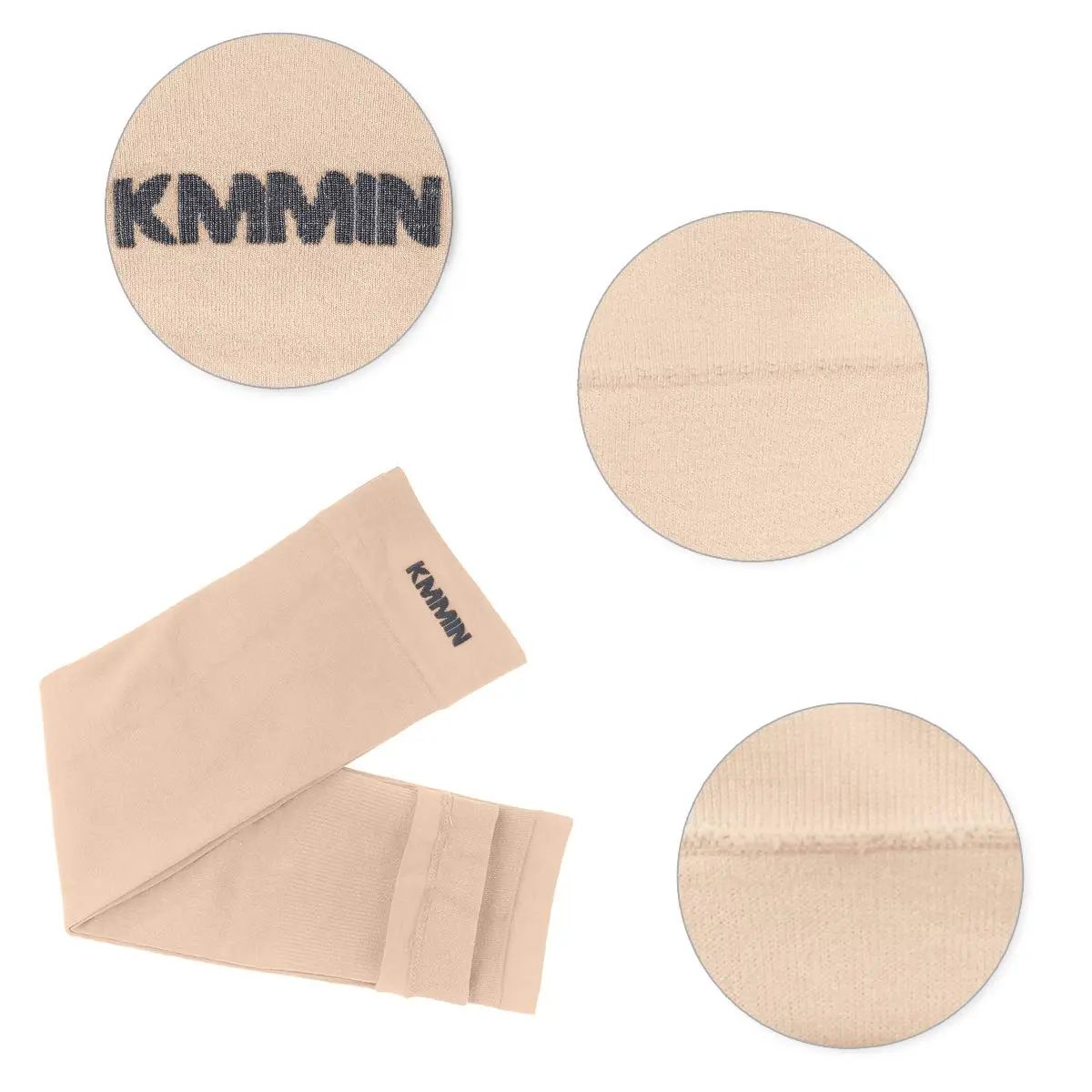 KMMIN UV Protection Arm Sleeves UPF 50 | Cooling & Compression for Driving, Cycling, Basketball, Men & Women (Navy/Beige) - view 8