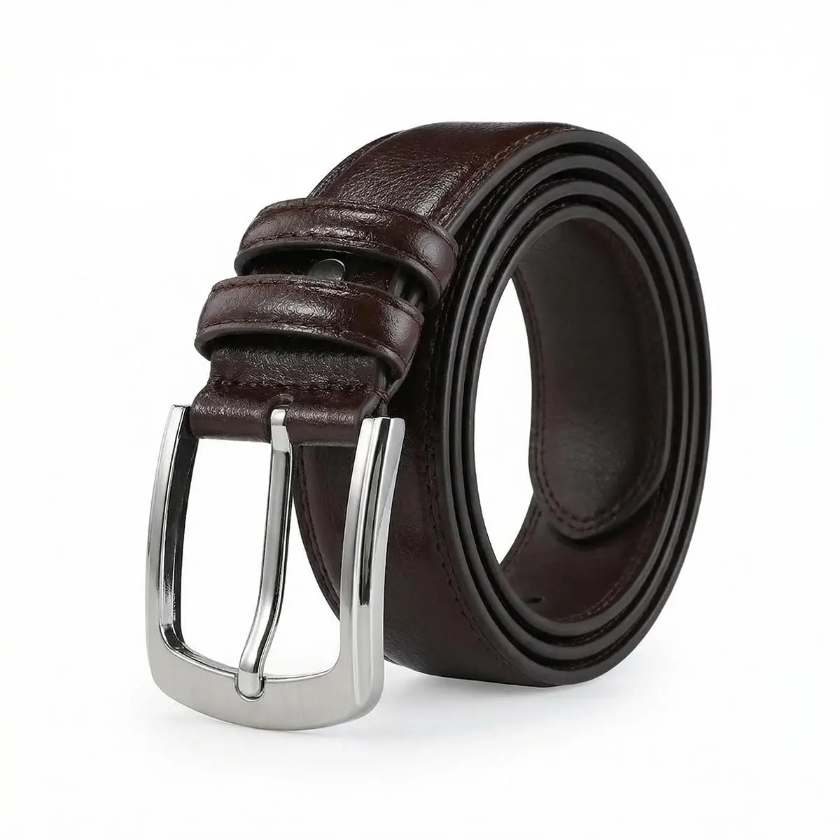 VRLEGEND Big & Tall Men Belt 48-51 Waist | Microfiber Leather, Classic Style, Brown - main product image