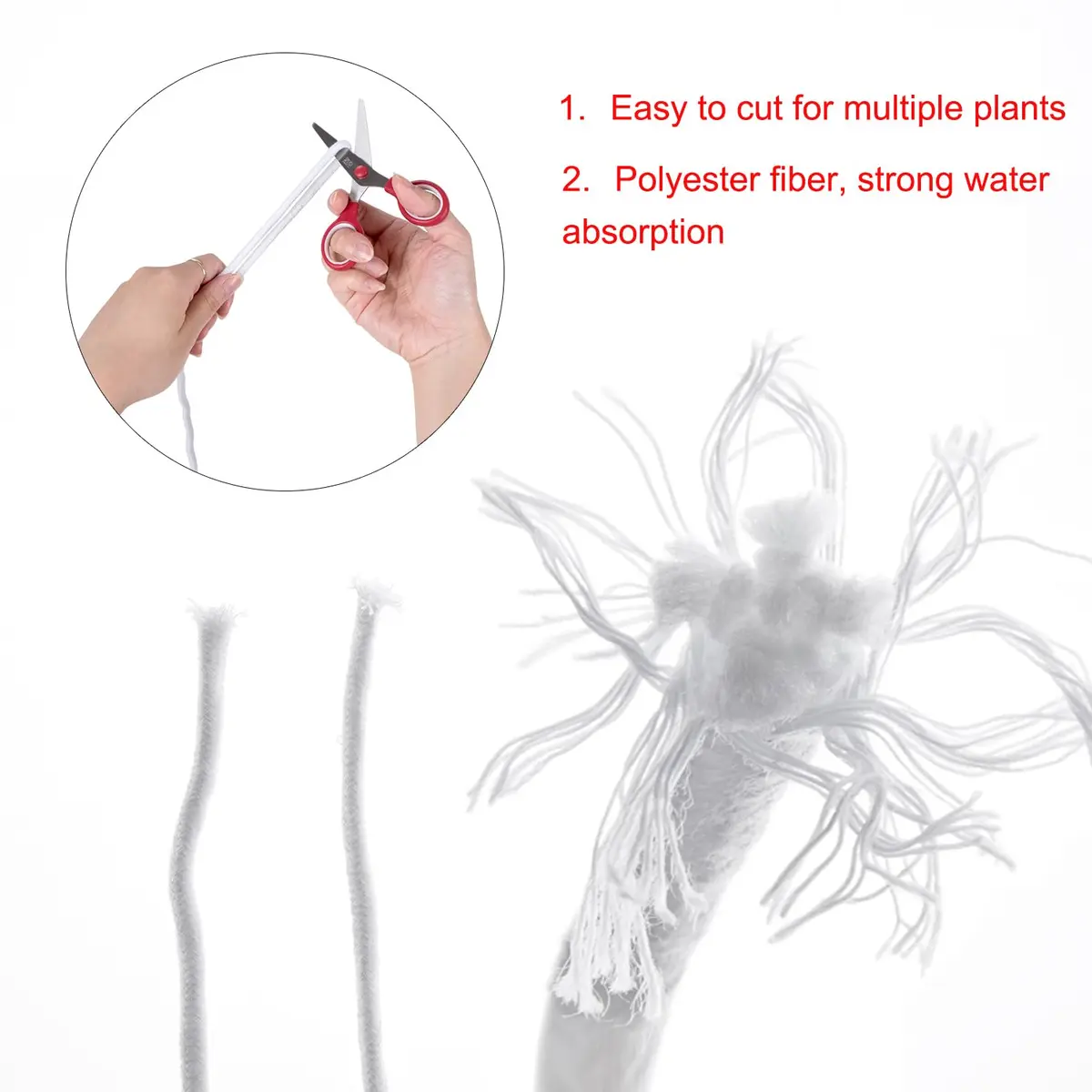 ORIMERC 30 ft 1/6 inch Self Watering Wick Cord for Plants | Automatic Hydroponic Watering System - view 8