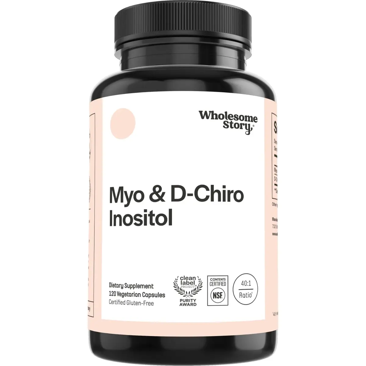 Wholesome Story Myo-Inositol & D-Chiro Inositol Supplement for Women | Fertility & Hormonal Balance | 40:1 Ratio | 120 Capsules - main product image