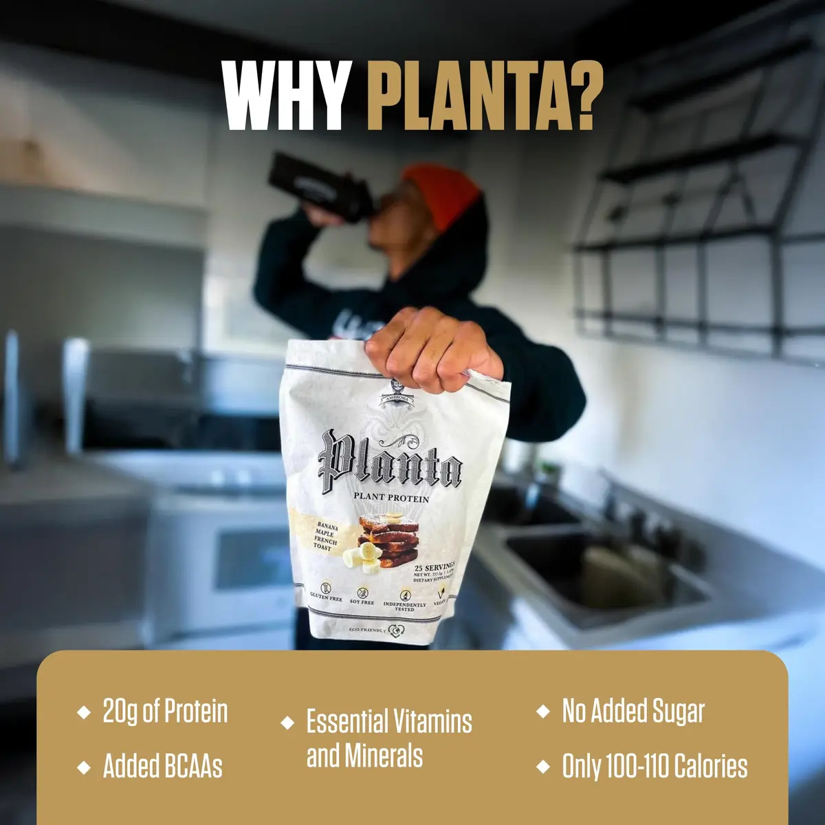 Ambrosia Plant Based Protein Powder 20g | Clean Vegan Pea Protein | Gluten & Dairy Free, Keto Friendly, No Added Sugar, 25 Servings - view 4