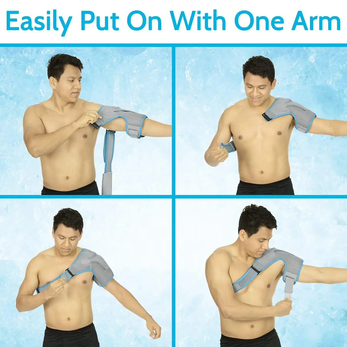 Arctic Flex Shoulder Ice Pack Brace with Gel Pack - Rotator Cuff Cold Therapy, Gray, 1 Count | Reversible, Adjustable Compression for Left/Right Shoulder Pain Relief - view 7
