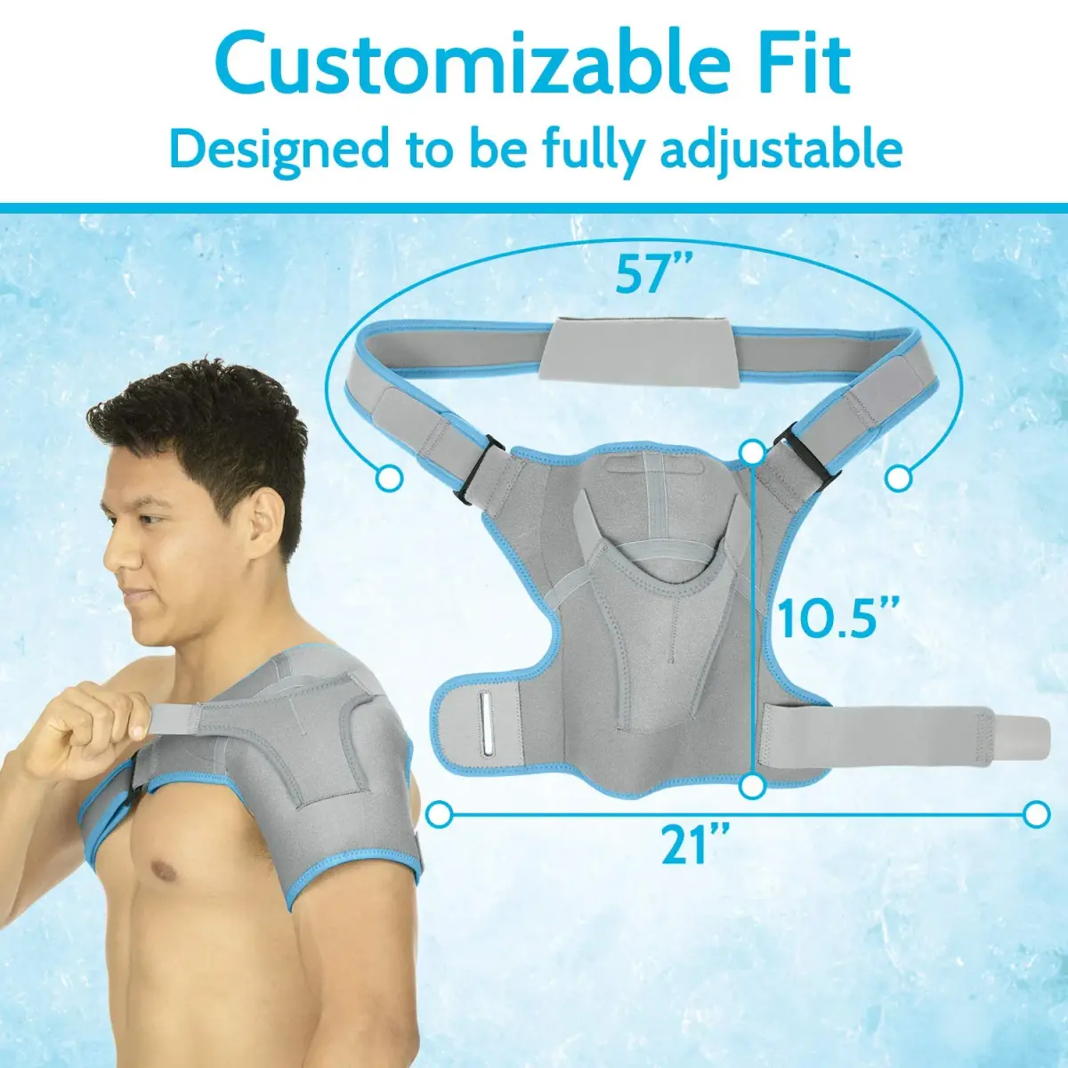 Arctic Flex Shoulder Ice Pack Brace with Gel Pack - Rotator Cuff Cold Therapy, Gray, 1 Count | Reversible, Adjustable Compression for Left/Right Shoulder Pain Relief - view 4