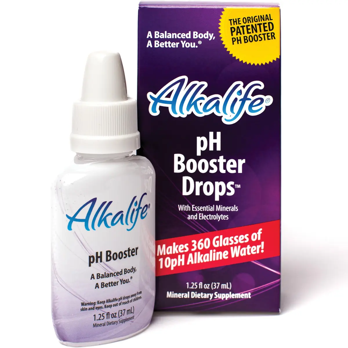 Alkalife pH Booster Drops 1.25 oz | pH 10 Alkaline Water, 360 Servings, Electrolyte & Immune Support - main product image