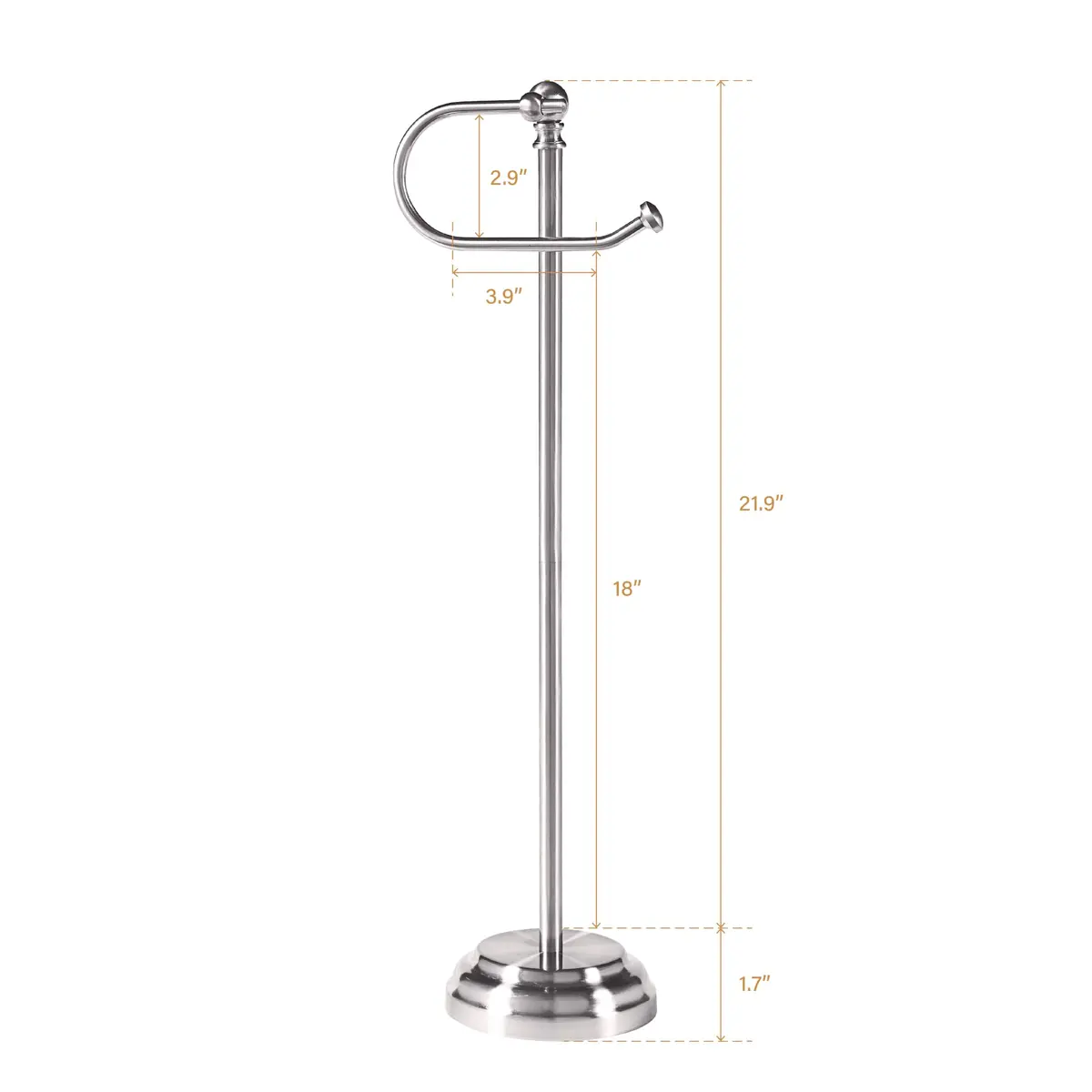 SunnyPoint Toilet Paper Holder Stand 23.62" | Freestanding Modern Steel - view 6