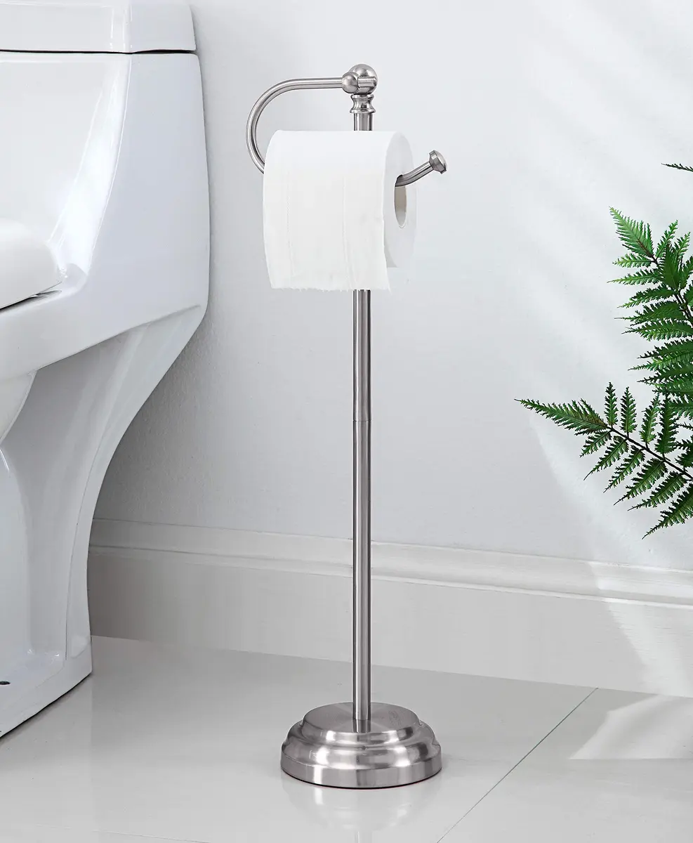 SunnyPoint Toilet Paper Holder Stand 23.62" | Freestanding Modern Steel - view 2