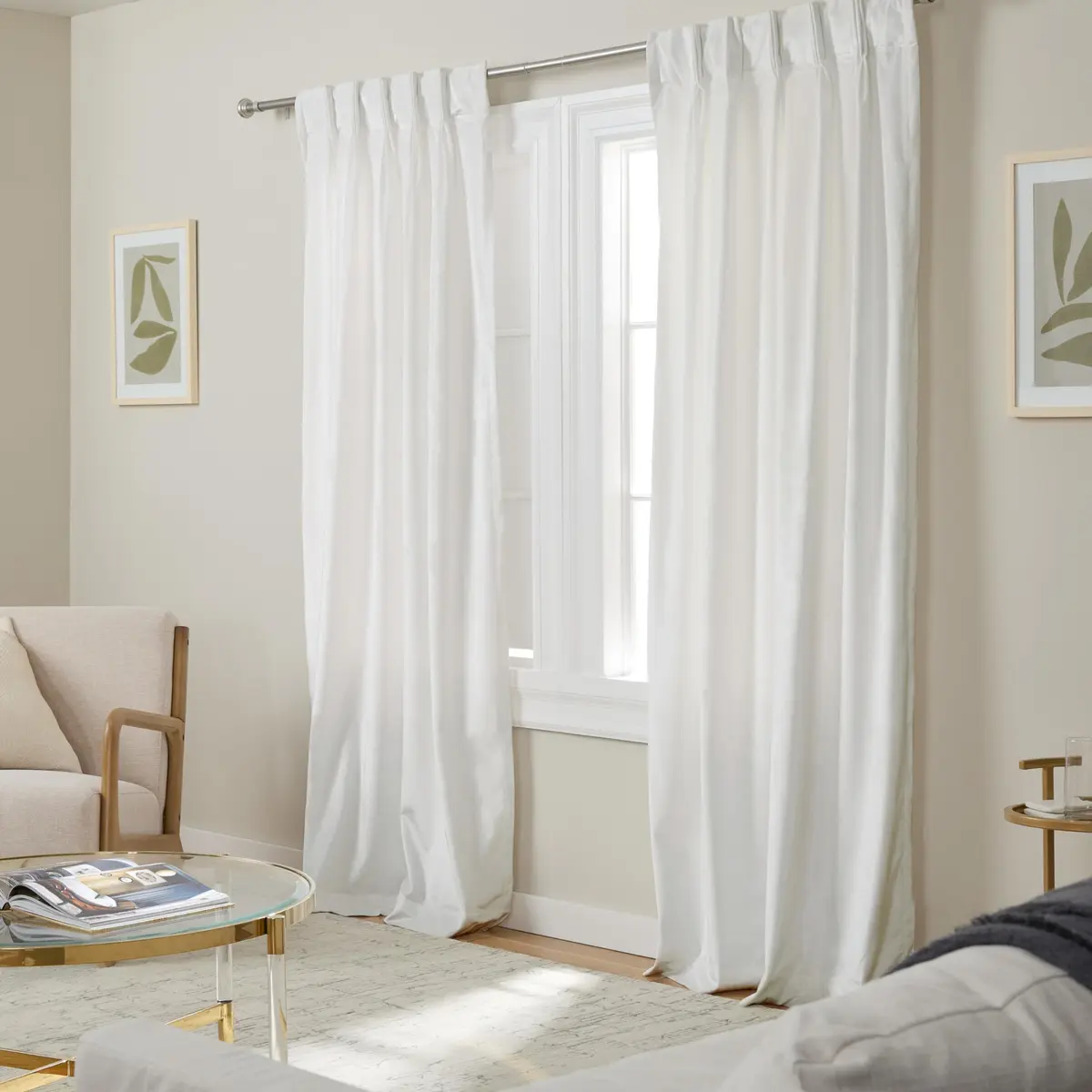 TOWN & COUNTRY LUXE Velour Heavyweight Indoor Curtains, 27"x84" | Light Filtering Plush Velvet (70-120 chars) - view 2