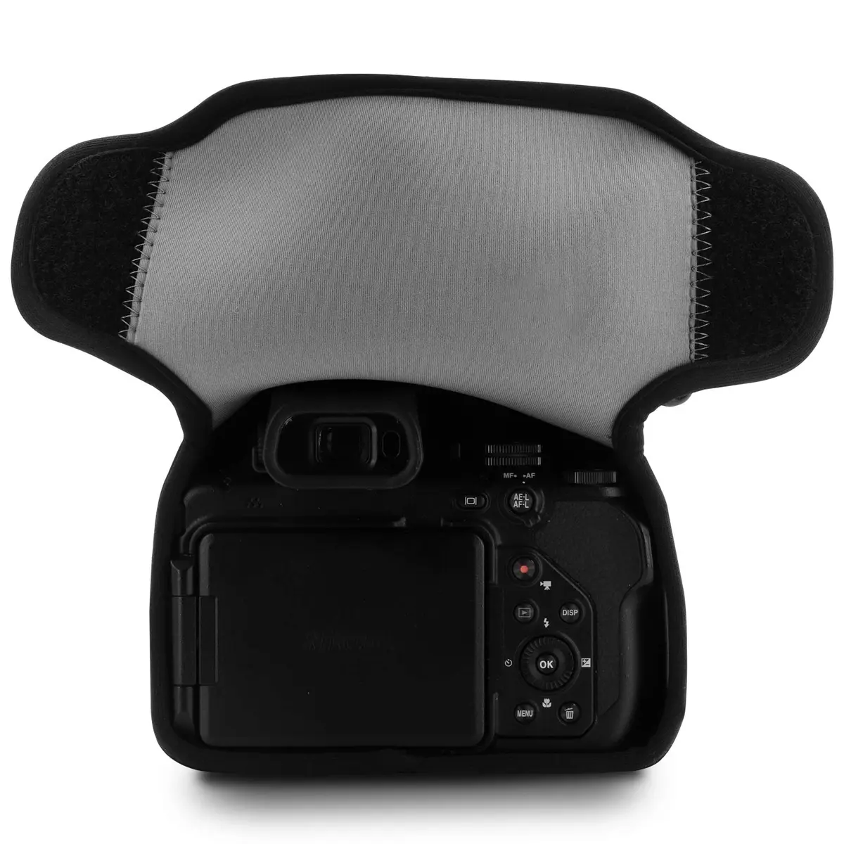 MegaGear Gray Neoprene Camera Case for Nikon Coolpix P1000 | Compact, Water-Resistant, Padded - view 5