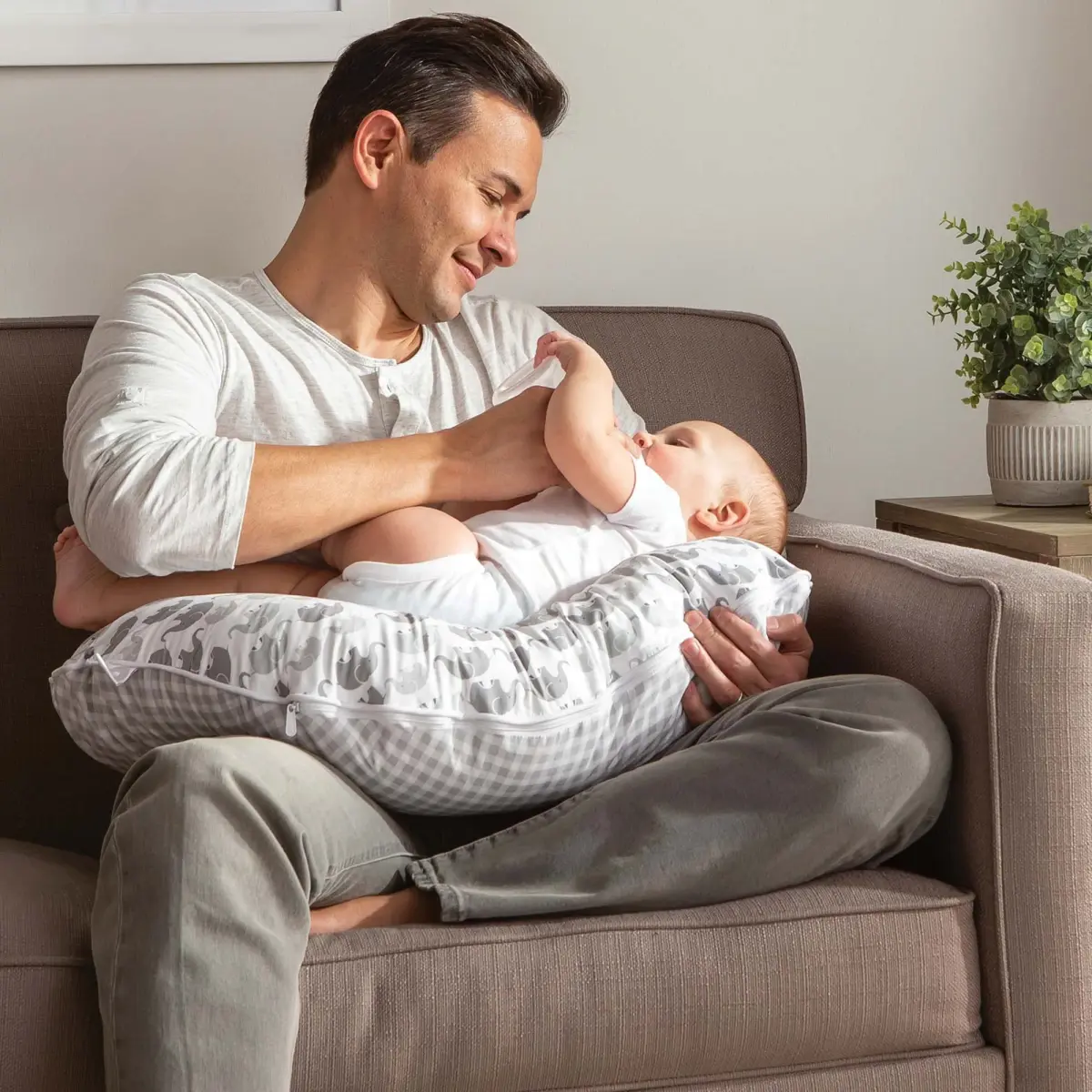 Boppy Premium Nursing Pillow Cover Gray Elephants | Fits Original Boppy Pillow, Quick-Dry Polyester - view 5