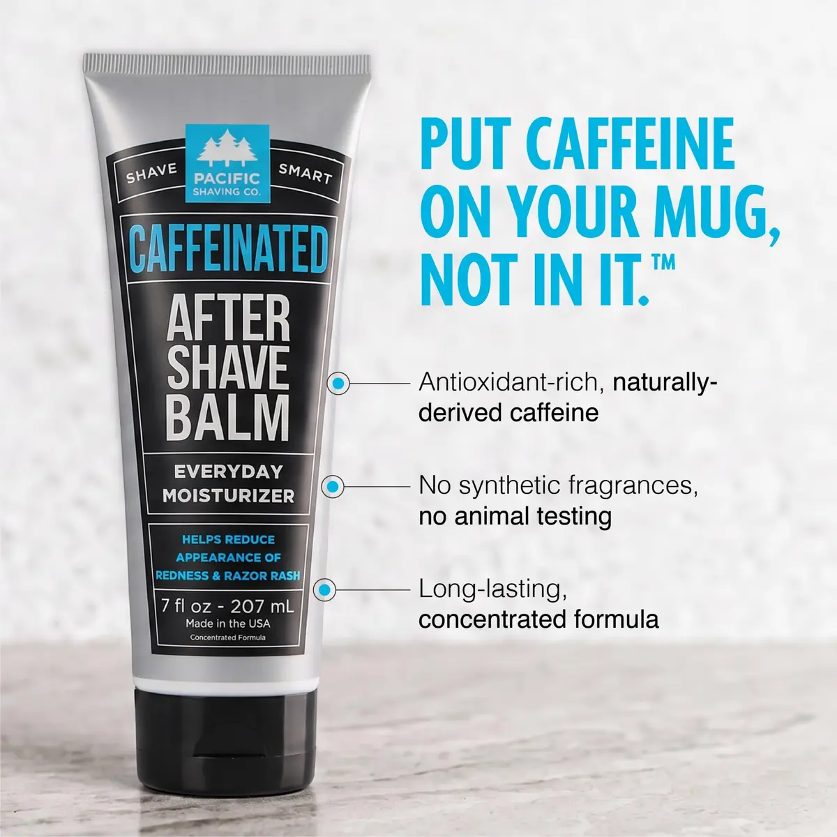 Pacific Shaving Company Caffeinated Aftershave Balm, 3.4 Fl Oz (2 Pack) | Soothing, Energizing & Paraben-Free - view 2