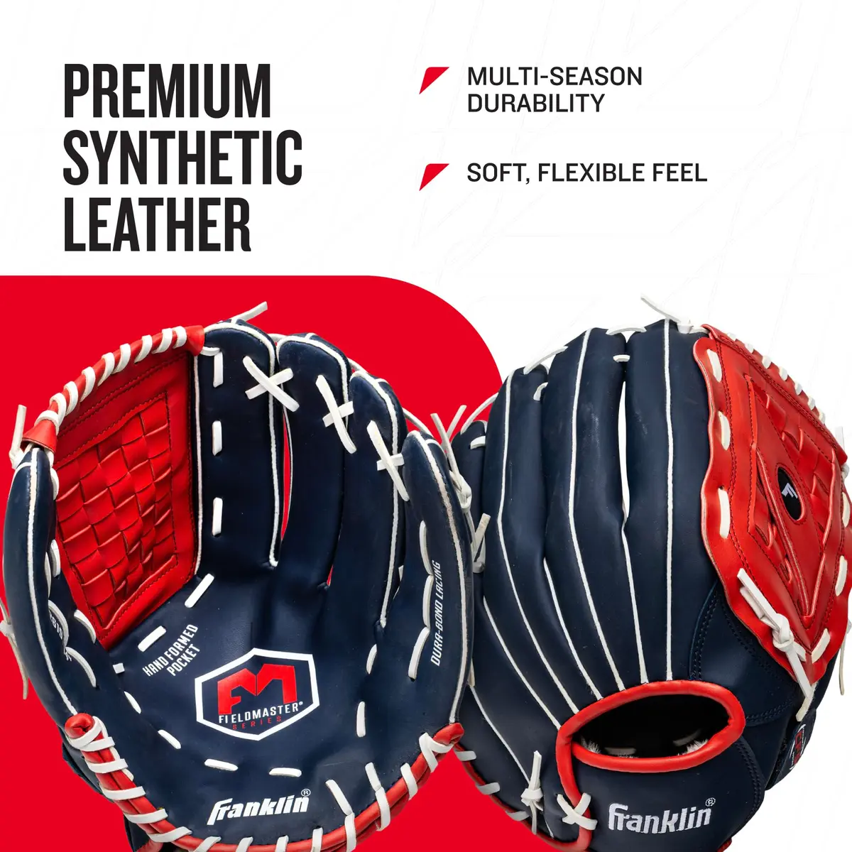 Franklin Sports Field Master Infield + Outfield Glove 14" Right Hand Throw | Durable Synthetic Leather for Baseball & Softball - view 3