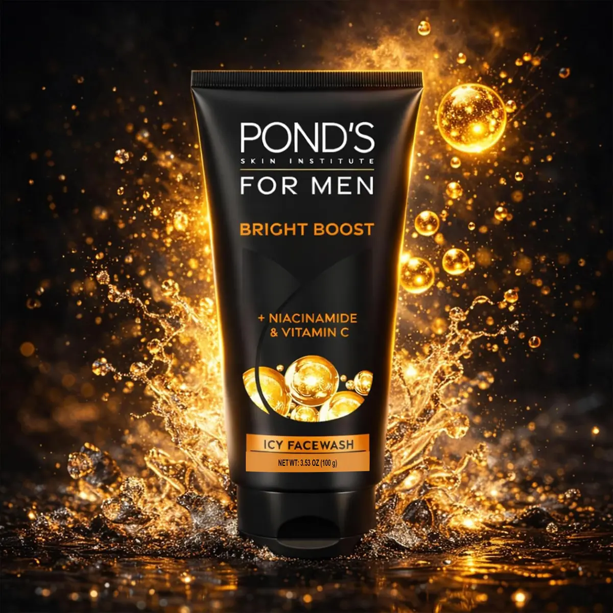 POND'S For Men Bright Boost Icy Facewash 100g (3.5oz) | Coffee Bean Extract & Cooling Menthol - view 5