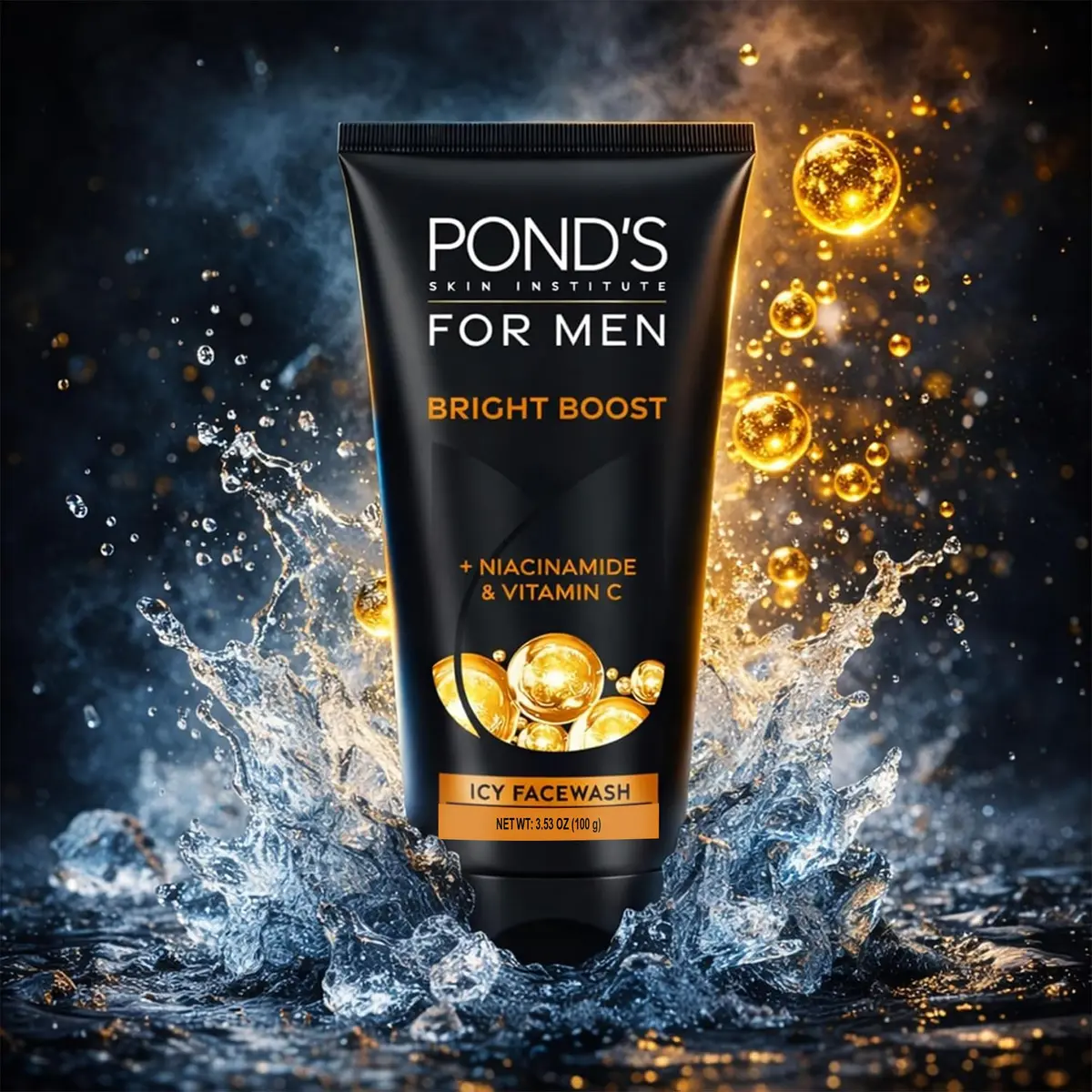 POND'S For Men Bright Boost Icy Facewash 100g (3.5oz) | Coffee Bean Extract & Cooling Menthol - view 6