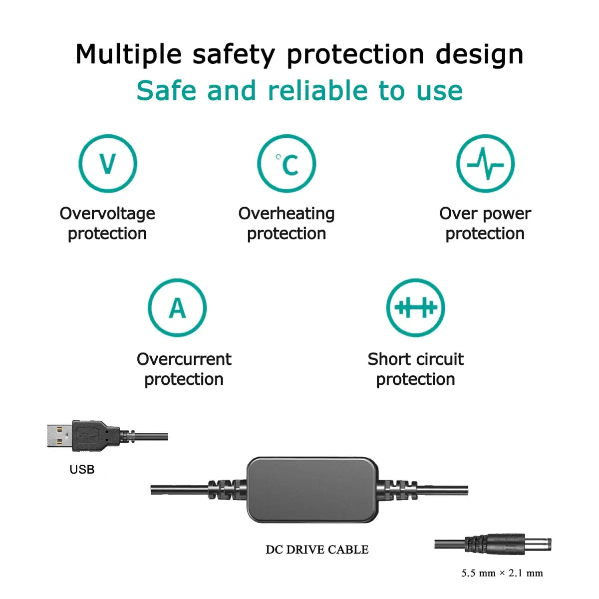 Raeisusp ACK-E18 Dummy Battery USB Cable Kit for Canon EOS 750D 800D SL2 SL3 RP 120cm | Power Your Camera Continuously - view 2