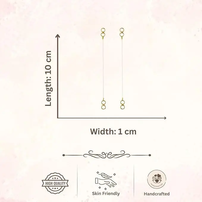UNIQUE KAFTANS Gold Plated Invisible Transparent Stretchable Earring Support Chains for Women (Pack of 6) | Adjustable & Lightweight - view 4