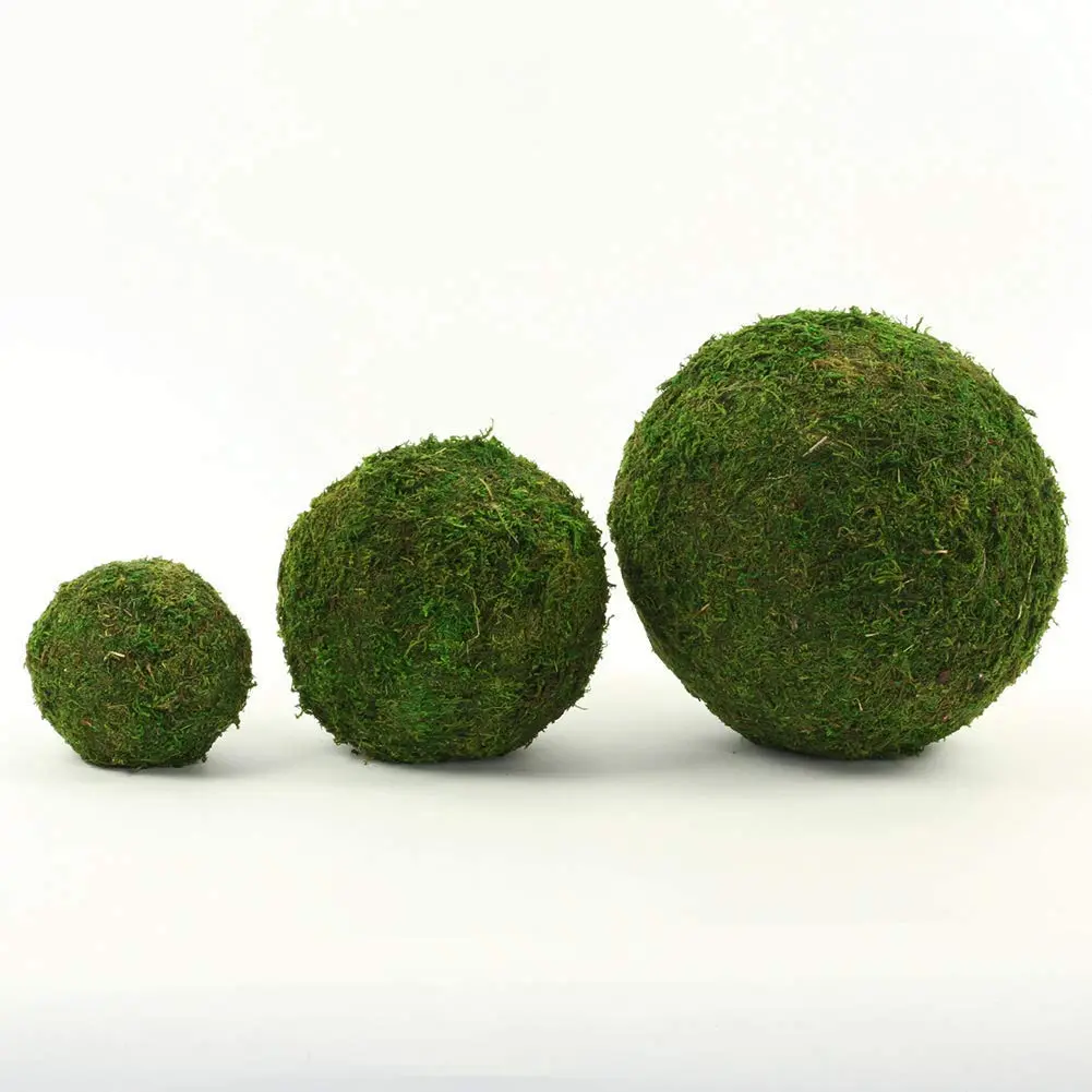 Nice purchase Handmade Natural Green Plant Moss Balls Decorative for Home Party Display Decor Props (2 in) - view 6