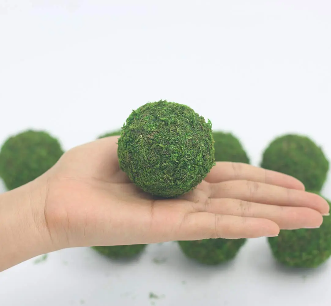 Nice purchase Handmade Natural Green Plant Moss Balls Decorative for Home Party Display Decor Props (2 in) - view 2