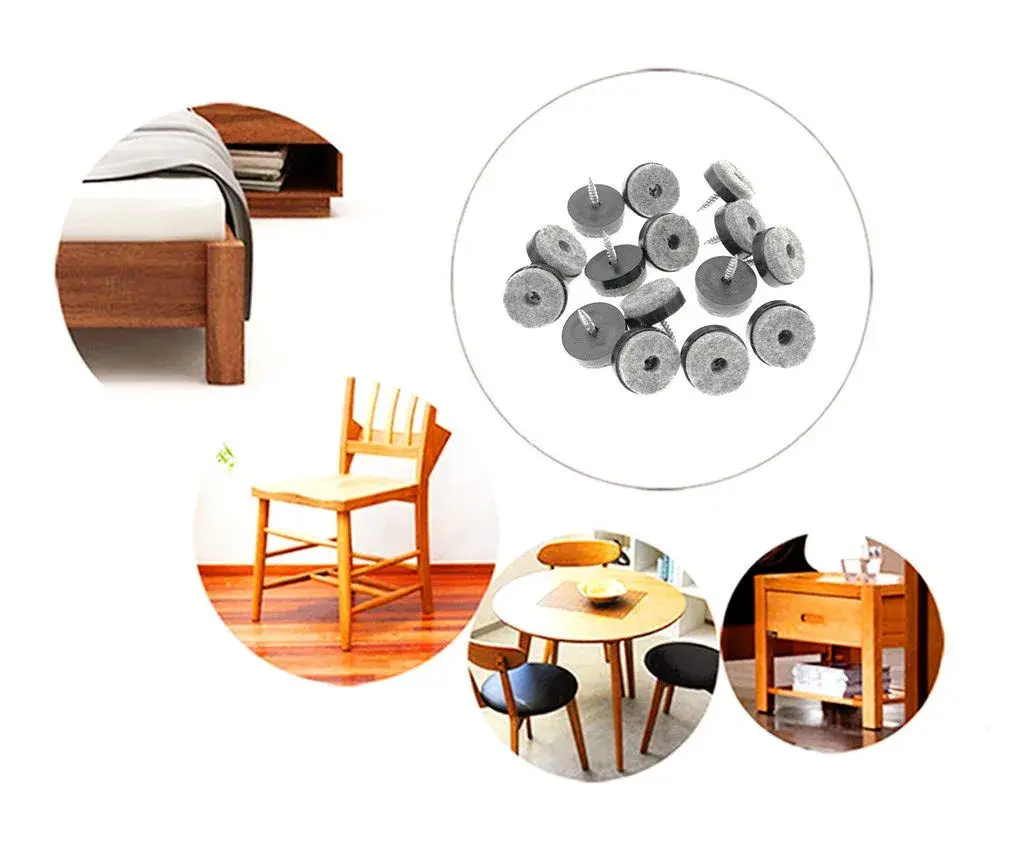 ALIMITOPIA Screw-on Furniture Felt Pads 28mm (1.1") Black | Protects Floors & Furniture Legs - view 7
