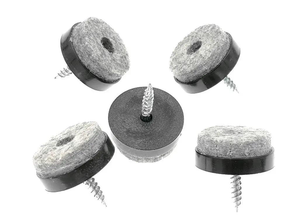 ALIMITOPIA Screw-on Furniture Felt Pads 24mm (0.95") Black, 40pcs | Protects Floors & Furniture - view 5