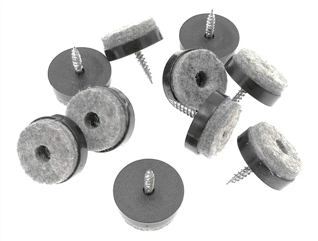 ALIMITOPIA Screw-on Furniture Felt Pads 20mm (0.8") Black | 40pcs for Hardwood Floors - view 3